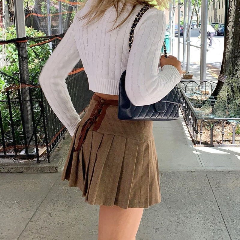 Egirl Preppy Style Pleated Short Skirt