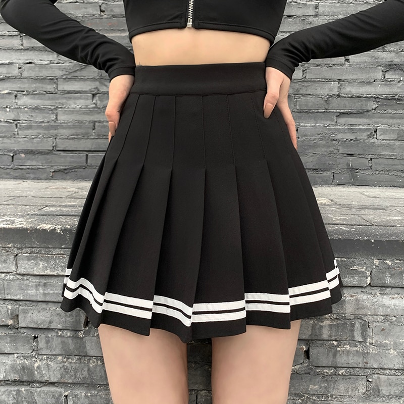 Gothic eGirl Streetwear School Girl Style Skirt (Many Color)