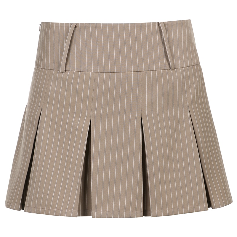 Egirl Pleated Striped Preppy Style Mini Skirt
