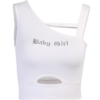 Baby Girl Letter Print Reflective Style Crop Top 5