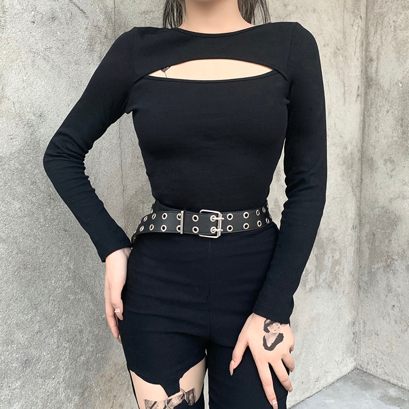 Long Sleeve Gothic eGirl Sexy Top