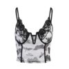 Vintage Butterfly Print Sexy Gothic eGirl Style Trim Cami Top