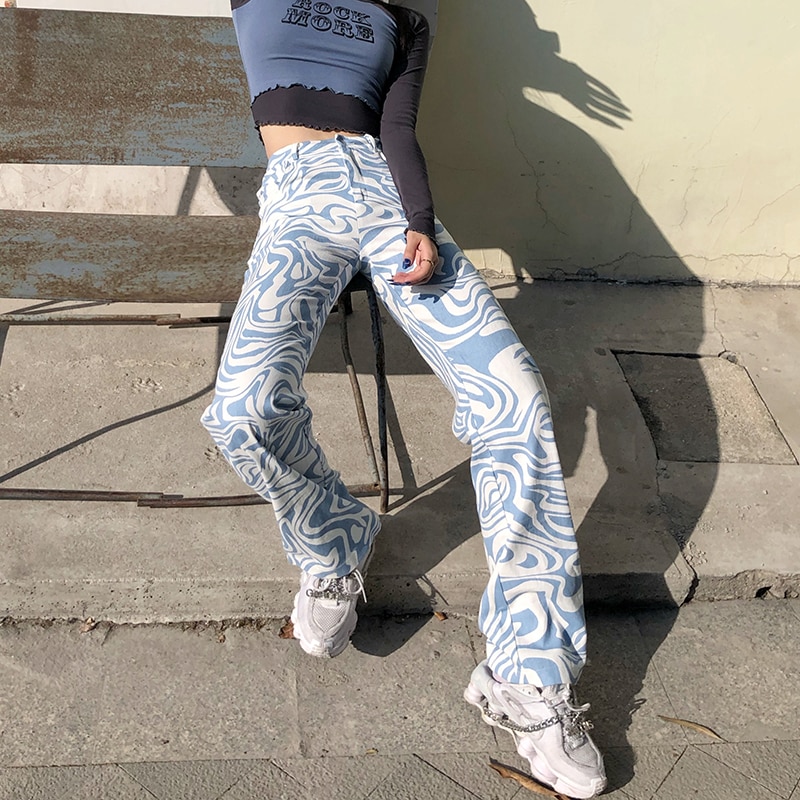 Egirl Zebra Print High Waist Streetwear Pant