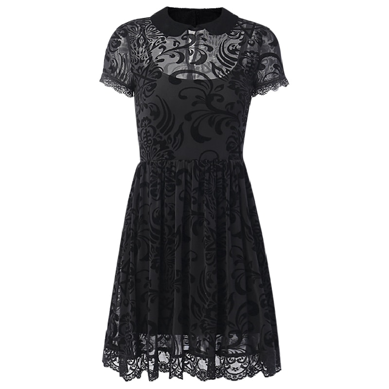 Vintage Lace Gothic eGirl Mesh Dress