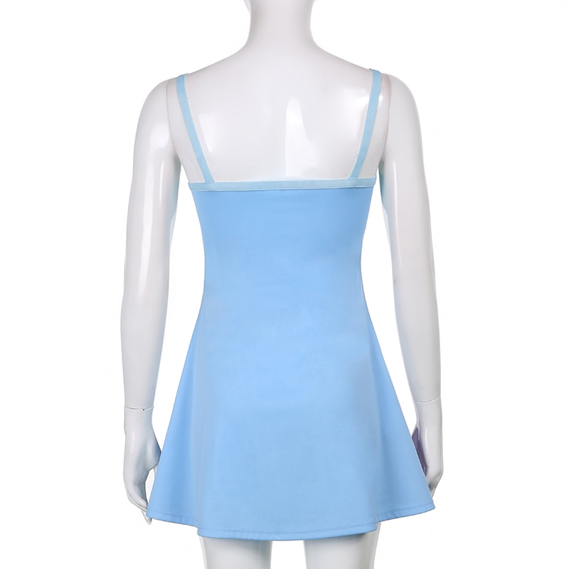 Egirl Summer Party Patchwork Mini Dress