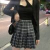 Gothic eGirl High Waist Plaid Pleated Sexy Skirt