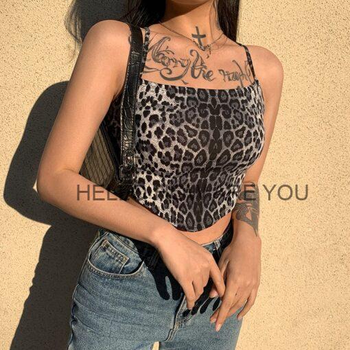 Leopard Printed Backless Sexy Camis Top