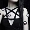 Sexy Gothic eGirl Pentagram Bodysuit Top