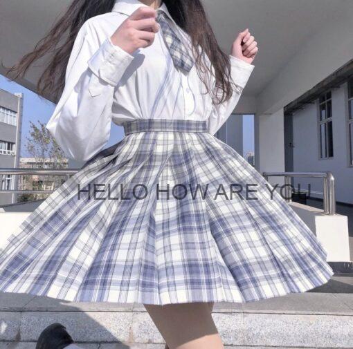 Pastel Goth High Waist Plaid Pleated Sexy Skirt (Many Colors)
