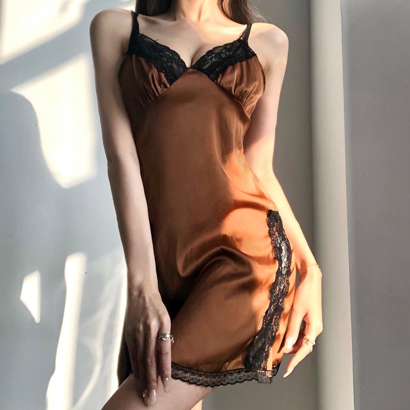 Egirl Lace Slip Satin Sexy Dress