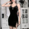 Gothic eGirl Dark Cross Clubwear Vintage Dress