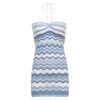 Egirl Wave Striped Pattern Knitted Dress
