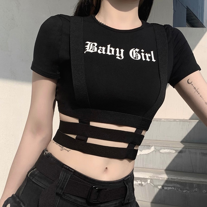 Baby Girl Gothic eGirl Crop Top