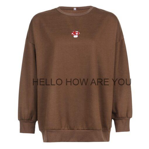 Brown Mushroom Crewneck Egirl Sweatshirt