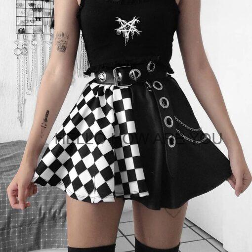 Gothic eGirl Plaid Unique Style Mini Skirt