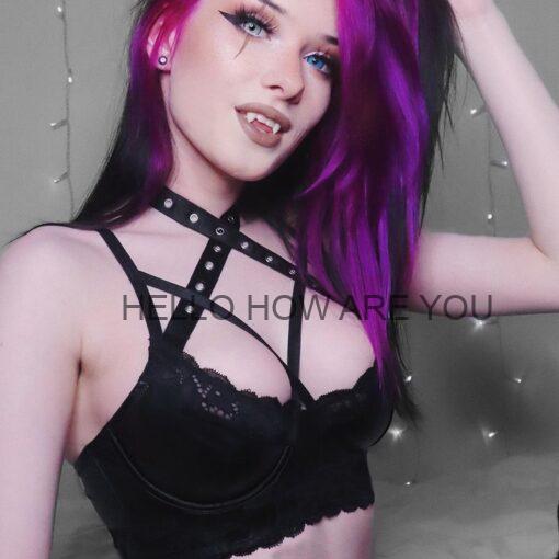 Sexy Gothic eGirl Style Trim Cami Top