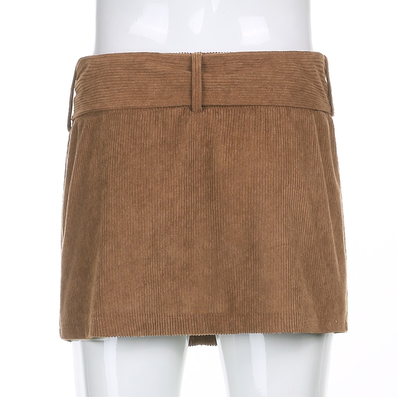 Egirl Retro Corduroy High Waisted Mini Elegant Skirt