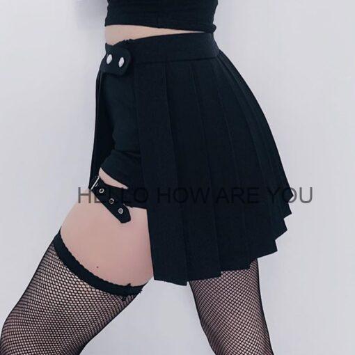 Egirl Asymmetrical Gothic Harajuku Pleated Skirt