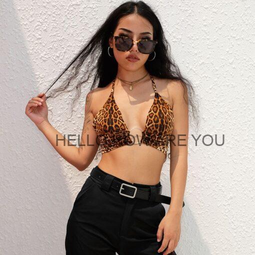 Egirl Leopard Print Sexy Halter Top