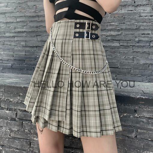 High Waist Plaid Summer Skirt