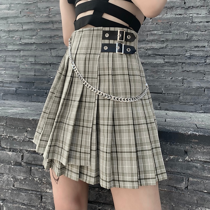 High Waist Plaid Summer Skirt