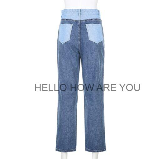 Egirl Patchwork Straight Long Jean (Many Colors)