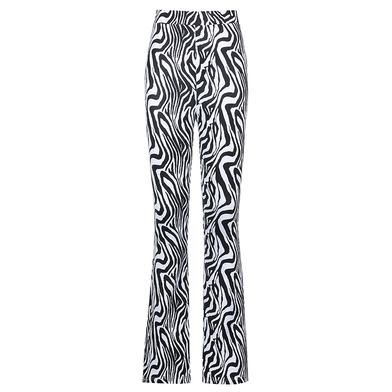 Egirl Zebra Print Retro Flare Pant