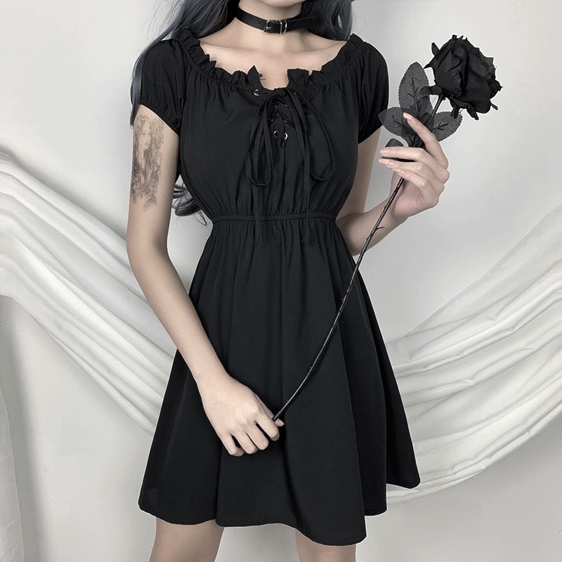 Casual Off Shoulder Gothic eGirl Dress
